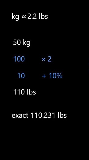 Trick to convert kilograms and pounds