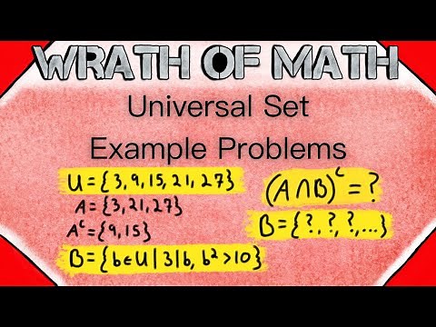 Universal Set Example Problems | Set Builder Notation, Absolute Complement, Roster Notation
