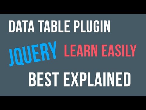 Jquery Datatable Plugin Tutorial for Beginners