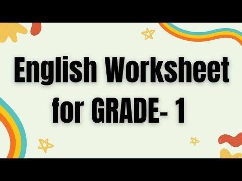 English Worksheet for Grade-1 Students || English Grammar for Class 1 Students ||