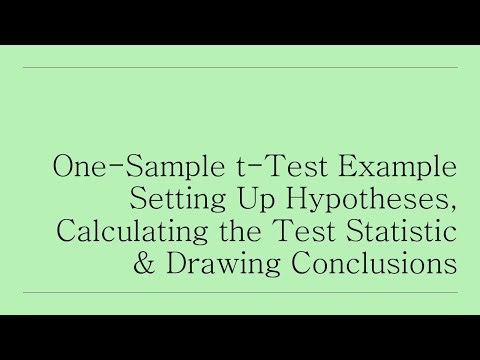 One-Sample t-Test Example, Setting Up Hypotheses, Calculating Test Statistic, Drawing Conclusions