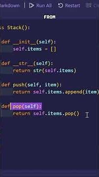 Implement Stack Data Structure in 2 Minutes #python #programming #coding