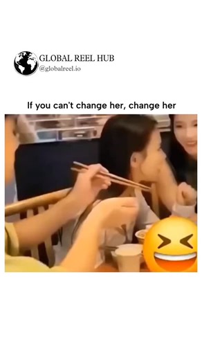 GLOBAL REEL HUB™ on Instagram: "The post features a 16-second edited video clip, likely from TikTok or Instagram, showing a man at a restaurant table feeding noodles to a smiling woman with chopsticks amid laughing emojis, captioned as a pun on swiftly "replacing" a rude date with a more agreeable one. With 63,000 likes and 3.4 million views in under 24 hours, it resonates as lighthearted commentary on entitlement in dating, drawing replies praising the "legendary" switch and the original woman'