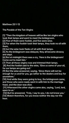 Bible Matthew 25:1-13 New Testament