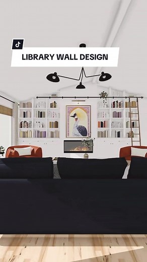 Custom library built-ins over everything >>>>> So in love with this one that I don’t think I’ll ever get tired of sharing it 😍 #custombuilt #custombuiltins #librarydesign #librarywall #livingroomdesign #libraryroom #homelibrary #interiordesign #interiorrendering