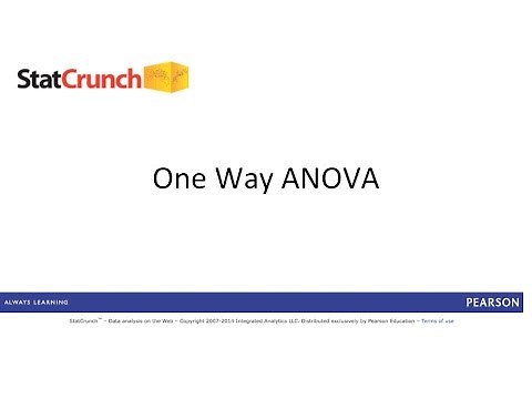 StatCrunch: One Way ANOVA