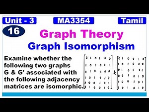 Discrete Mathematics|MA3354|Graph Theory|Graph Isomorphism in Tamil|Anna University 8 Mark Questions