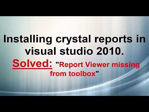 Install crystal reports in visual studio 2010