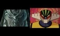 Mix of 2 videos from youtube : Kotetsu Jeeg with classic intro