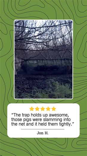 When hogs are slamming into your net, you find out real quick what actually holds up. Jon has run his Pig Brig twice now — first haul 9 hogs, second haul 8 more, including big, heavy sows that hit the wall hard. He set it up solo, and the net held every single one. That’s the difference when a trap is built for real impact, not just a price point. Order with 100-day backing from real humans at pigbrig.com #PigBrig #TrapSmart #FeralHogControl #WildHogRemoval #HogTrapping #LandManagement #NetTraps