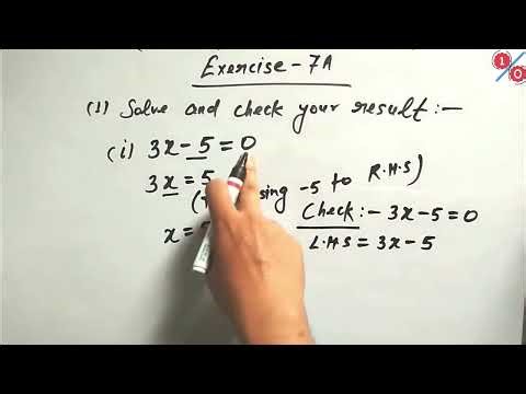 linear equation in one variable class 7 | solving linear equation in hindi | exercise 7a question 1