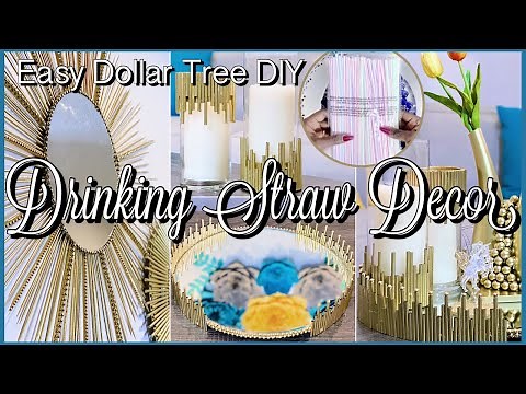 How To Make High End Home Decor With Drinking Straws | Easy Dollar Tree DIY