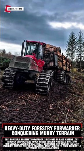 Heavy-Duty Forestry Forwarder Conquering Muddy Terrain #Forestry #LoggingEquipment #YouTubeShorts