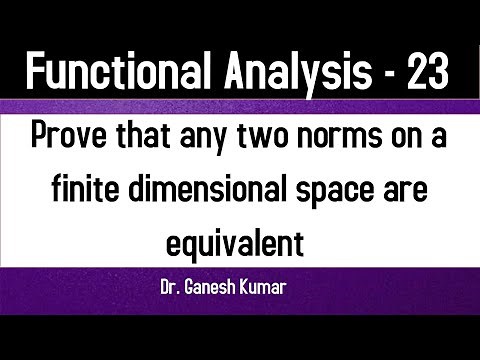 Lec - 23 Prove that any two norms on a finite dimensional space are equivalent