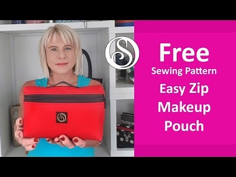 Easy zippered box pouch tutorial. Free sewing pattern