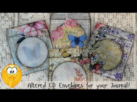 Altered CD Envelope Tutorial | Window Pocket for Junk Journals + DIY Envelope Option
