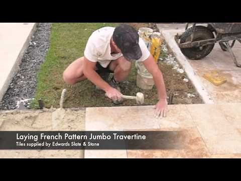 How to Lay Travertine Pavers French Pattern