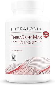 Theralogix TheraCran Max - Cranberry + D-Mannose Supplement for Men & Women - Urinary Tract Health Support - 90-Day Supply - NSF Certified - 180 Capsules