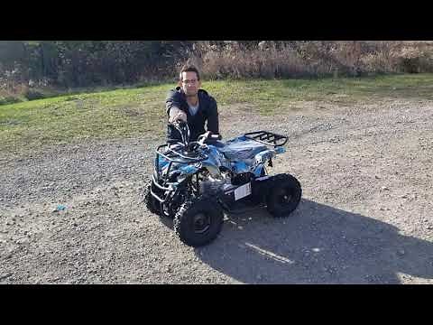 BLUE 50cc Atv Kids Four Wheeler Gas Quad 7B Plus Review And Test Drive