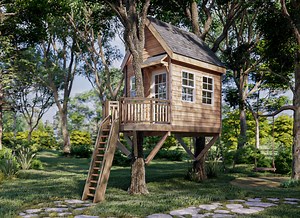8'x15' Two Tree Treehouse — TreehouseBrackets.com