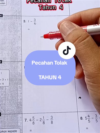 Belajar Pecahan Tolak untuk Tahun 4
