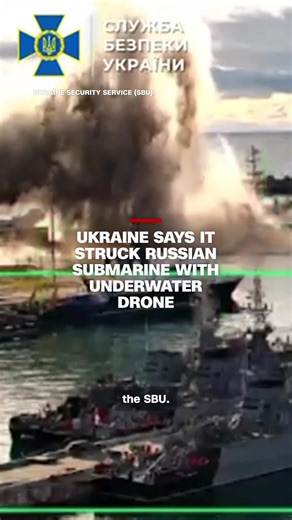 Ukraine's domestic security service, the SBU, said it struck a Russian submarine in the Black Sea port of Novorossiysk, Russia, disabling it, in a first attack of its kind. Russia acknowledged the attack but said no ships or submarines were damaged.