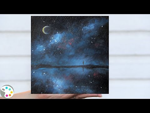 Night Sky Painting / Acrylic Painting / Step-by-Step Tutorial