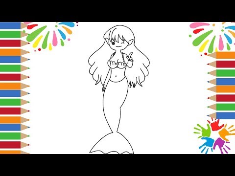 How To Draw Ariel The Little Mermaid | Drawing and Coloring a Cute Mermaid 🧜‍♀️🌊🐚🌈 Drawings for Kids