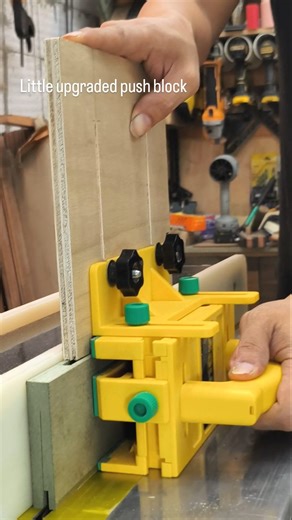 A little upgraded push block makes it more stable and sturdy for safe vertical cut. #fblifestyle #woodworking #diy #tips #plywoodworking | Plywoodworking Tips & Trick
