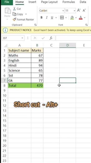 How to Use AutoSum in Excel” and “Shortcut Key Alt + =