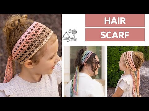 How to Crochet a Head Scarf, Hair Scarf, Head Wrap for a Child or Adult