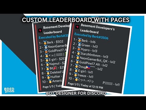 Customizable LEADERBOARD with PAGES | Bot Designer For Discord