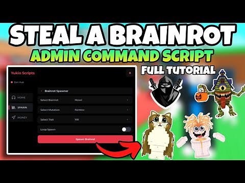 [FULL TUTORIAL‼️] ADMIN COMMAND SCRIPT Steal a Brainrot 🔥 | KEYLESS | BRAINROT SPAWNER