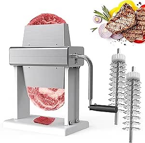 Upgraded Manual Meat Tenderizer Machine,Meat Tenderizer Tool,Stainless Steel Meat Cuber Tenderizer Machine for Beef and Chicken,Commercial Meat Tenderizer for 6.7" Wide and 1" Thick Meat,Saving Time