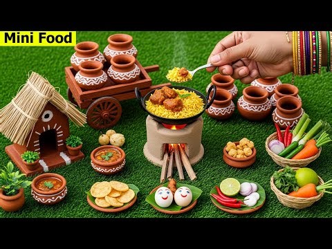 Miniature Food ASMR Cooking || Tiny Foodkey And Mini Kitchen || Mini cooking Egg Bajji Recipe !