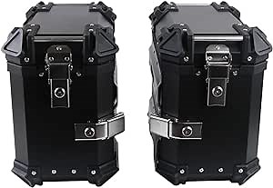 Motorcycle Top Case Storage Box Trunk Aluminum Alloy Top Box 38L Universal Motorcycle Side Box And Brackets For HONDA CB400X CB500X (Black,HONDA CB400X)