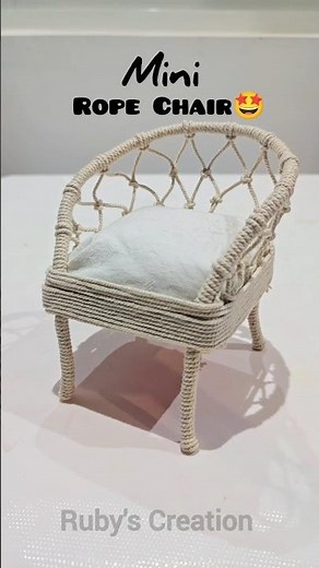 Mini Macrame Chair 😍 | Miniature Home Decor Idea | Easy DIY Craft #macramedecor