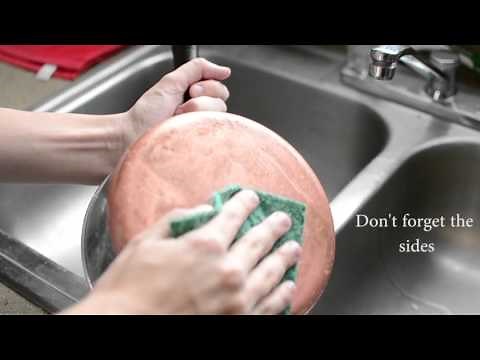 Cleaning Copper Pot with Salt and Vinegar