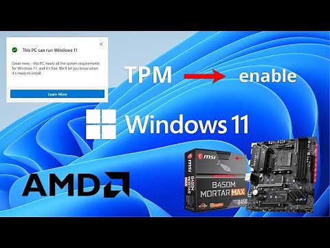 How to enable TPM in MSI Mortar Max B450