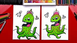 How To Draw A Space Alien - Art For Kids Hub -