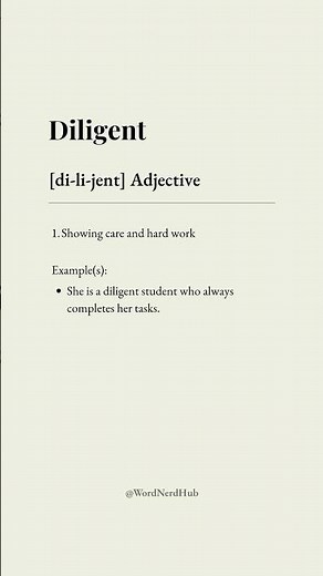 Diligent Meaning • Daily English Word