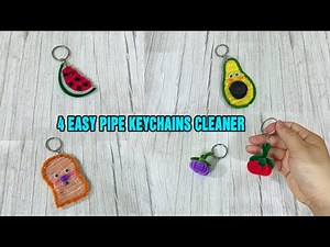 4 DIY KEYCHAINS - How To Make Keychains From Pipe cleaner crafts | CRAFT IDEAS from Chenille Wire