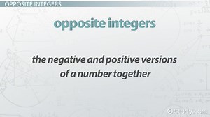 Opposite Integers & Absolute Value | Overview & Examples