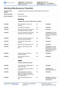 Building Maintenance Checklist Template and Free PDF