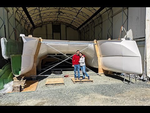 CATAMARAN BUILD - 48 Hours In & We're THIS Far! (MJ Sailing - Ep 179)