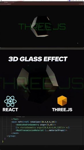 This 3D Glass Effect in React Looks Unreal 🤯 | Three.js + R3F