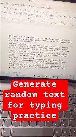 How to generate random text for typing practice in ms word