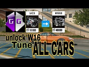 Unlock W16 engine Tune All cars Tutorial with GG original server in Car parking multiplayer