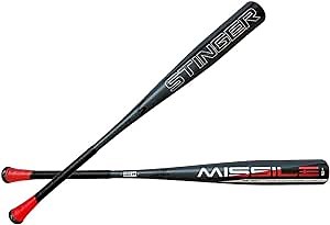 Stinger Missile BBCOR Aluminum Baseball Bat Drop -3 2 5/8 Barrel, Black