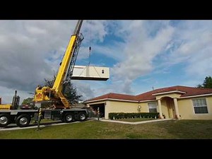 How to move a 10 x 30 shed over a house with a 120 FT crane !